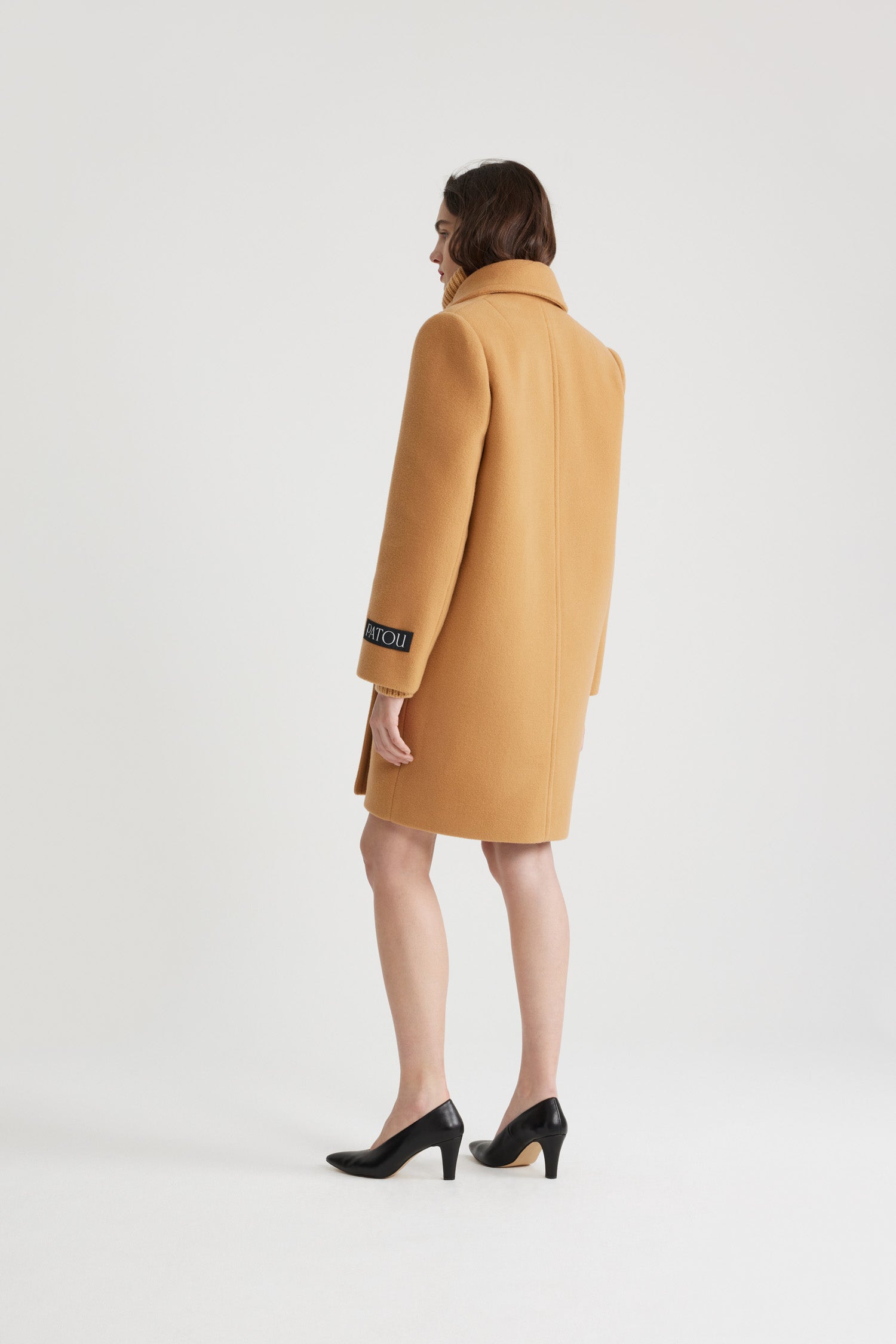 Manteau croisé en laine et cachemire - Biscuit