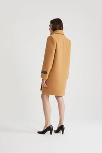 Manteau croisé en laine et cachemire