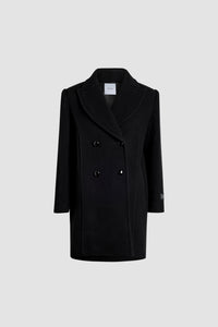 Manteau croisé en laine et cachemire
