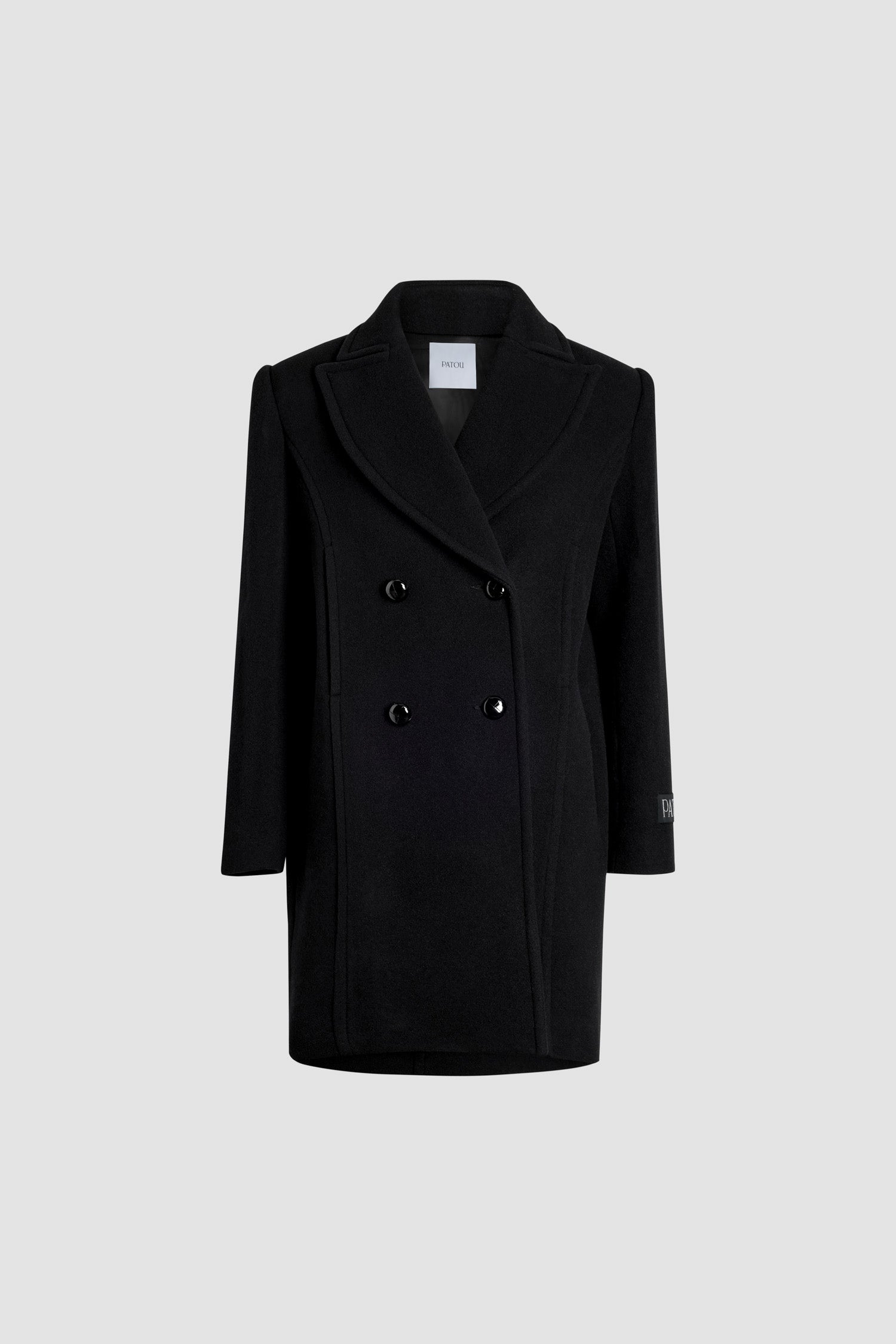 Manteau croisé en laine et cachemire