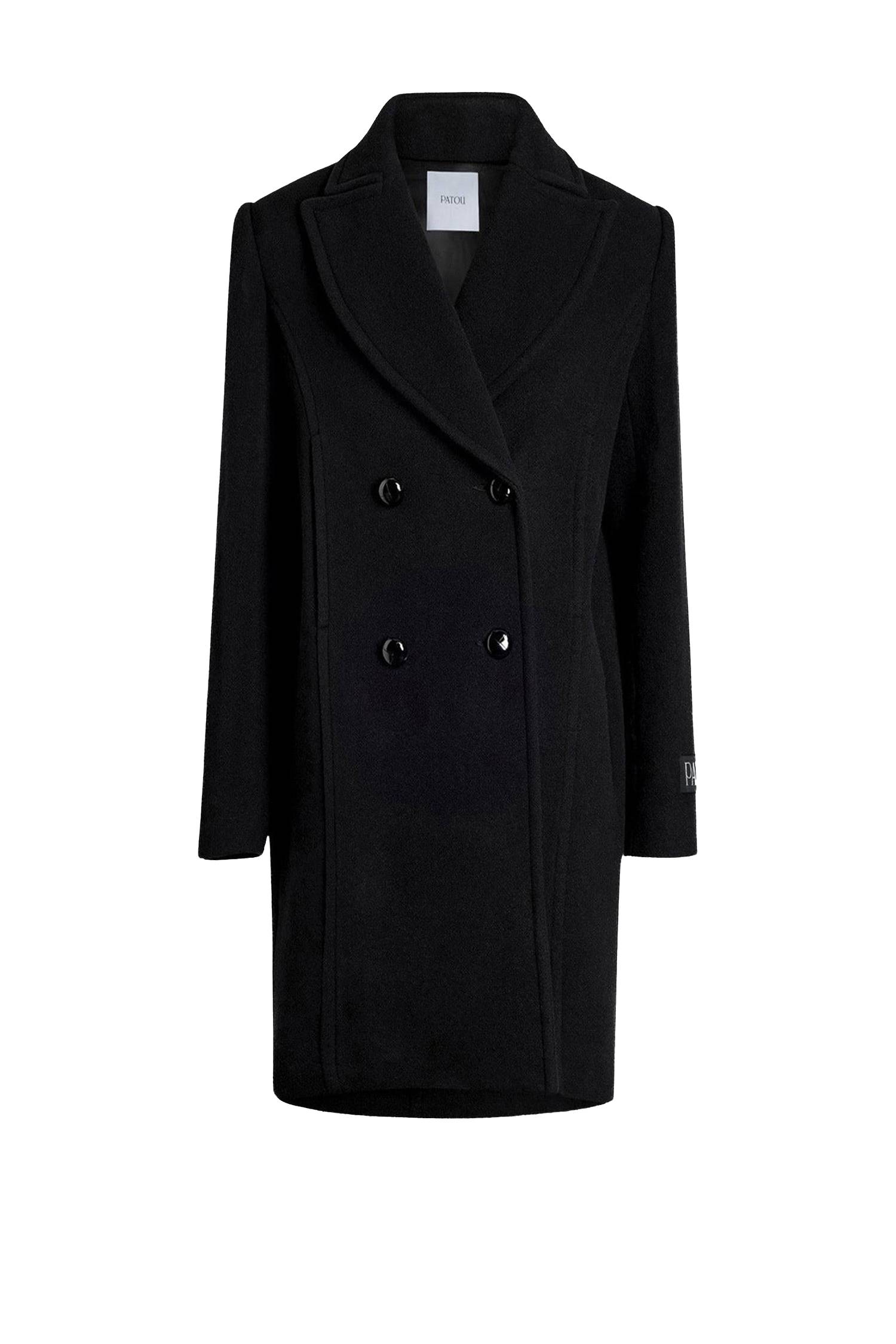 Manteau croisé en laine et cachemire - Noir