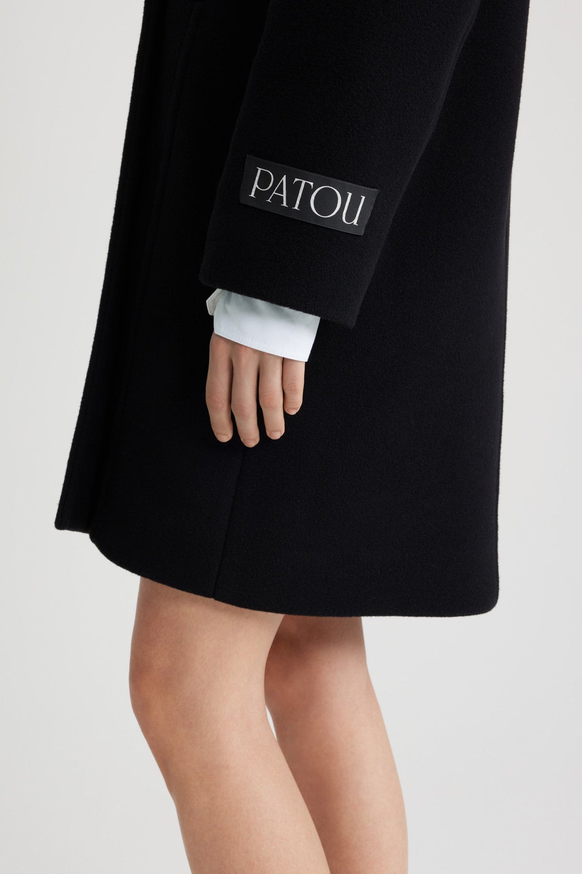 Black / Manteau croisé en laine et cachemire