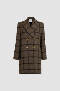 Manteau croisé en mélange de laine recyclée