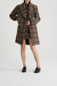 Manteau croisé en mélange de laine recyclée