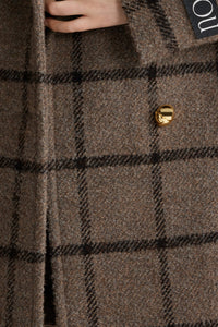 Manteau croisé en mélange de laine recyclée