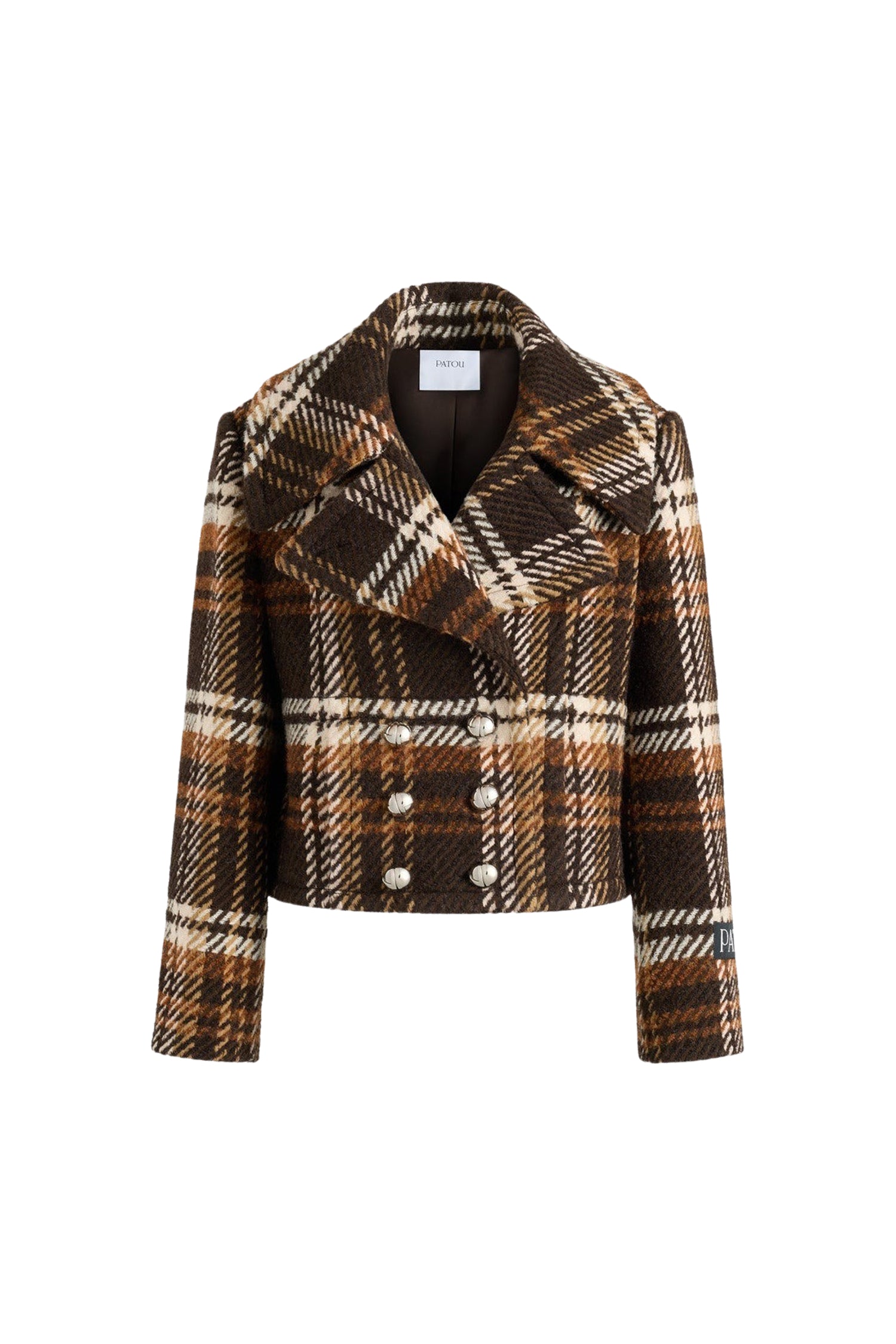 Manteau court croisé à logo Patou en laine - Autumn