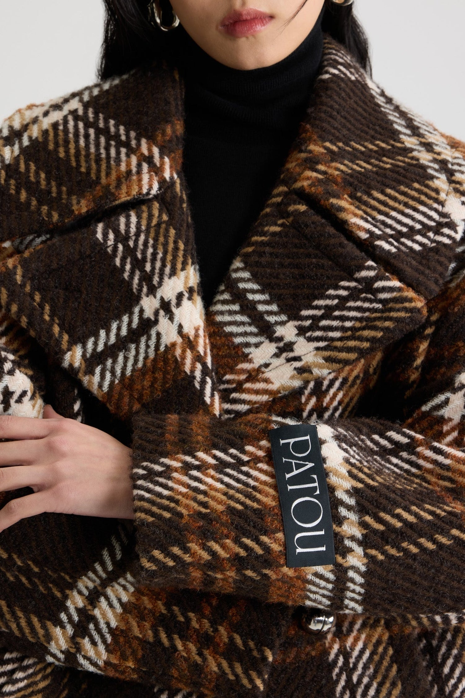 Manteau court croisé à logo Patou en laine - Autumn