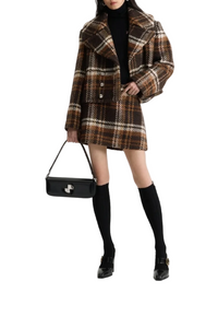 Manteau court croisé en laine - Autumn