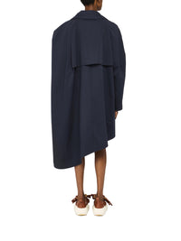 Trench-Coat Cape Asymétrique - Bright Navy