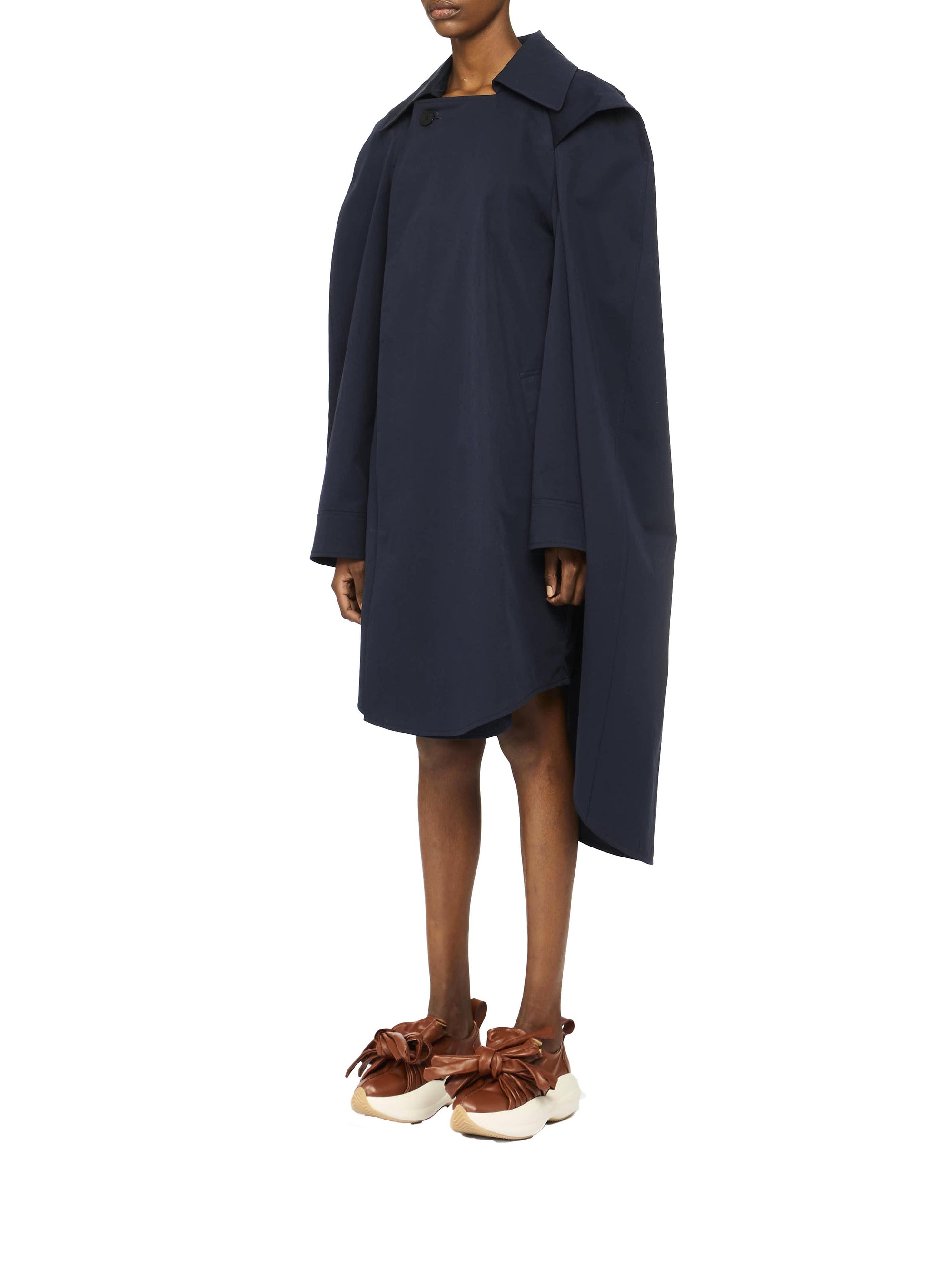 Trench-Coat Cape Asymétrique - Bright Navy