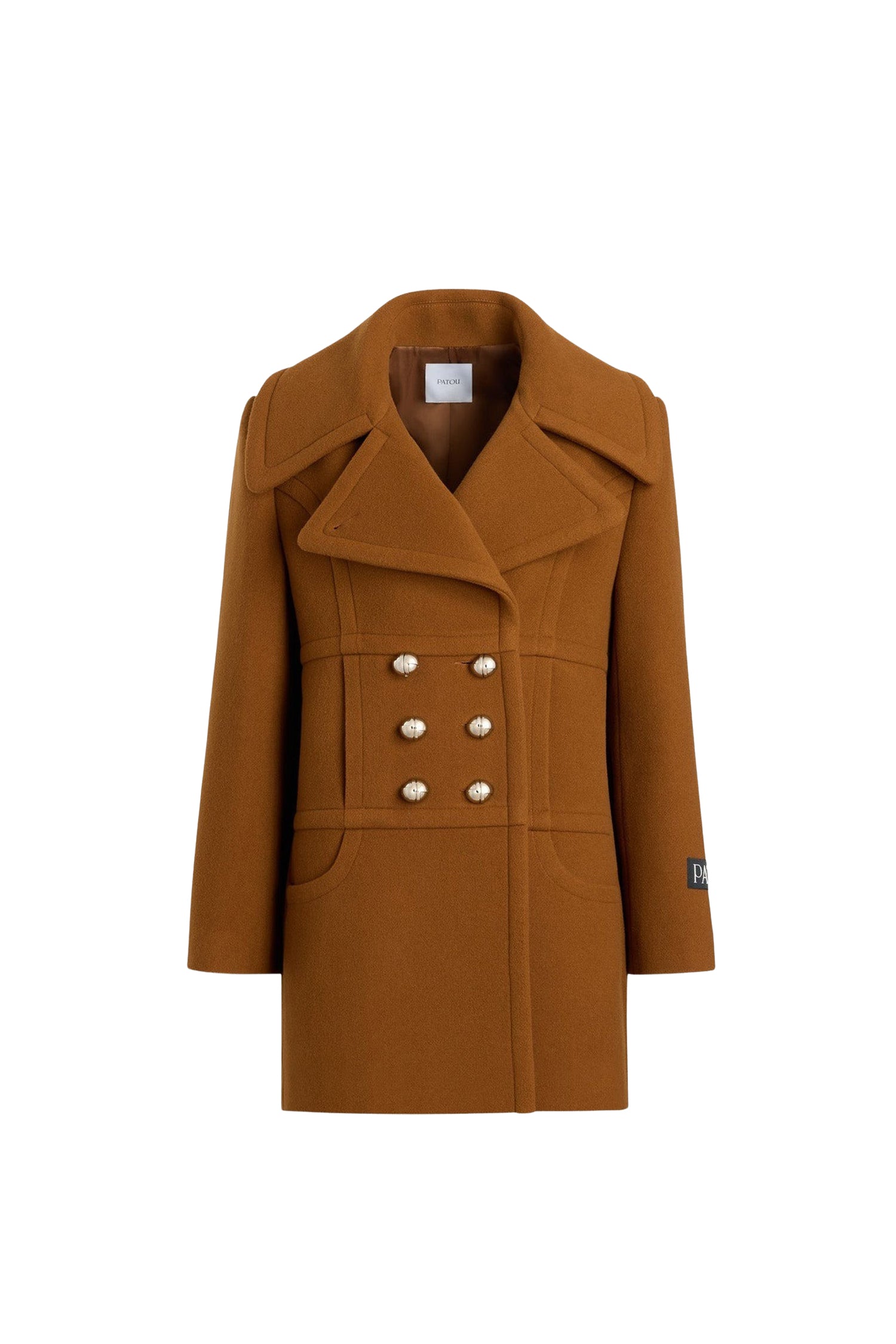 Manteau croisé en laine - Mahogany