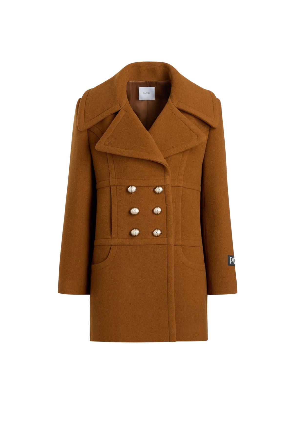 Mahogany / Manteau croisé en laine mélangée éco-responsable