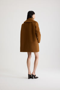 Mahogany / Manteau croisé en laine mélangée éco-responsable