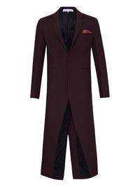 Manteau Long En Satin - Aubergine