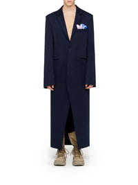 Long satin coat - Navy
