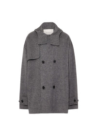 Caban oversize en laine - Charcoal Melange