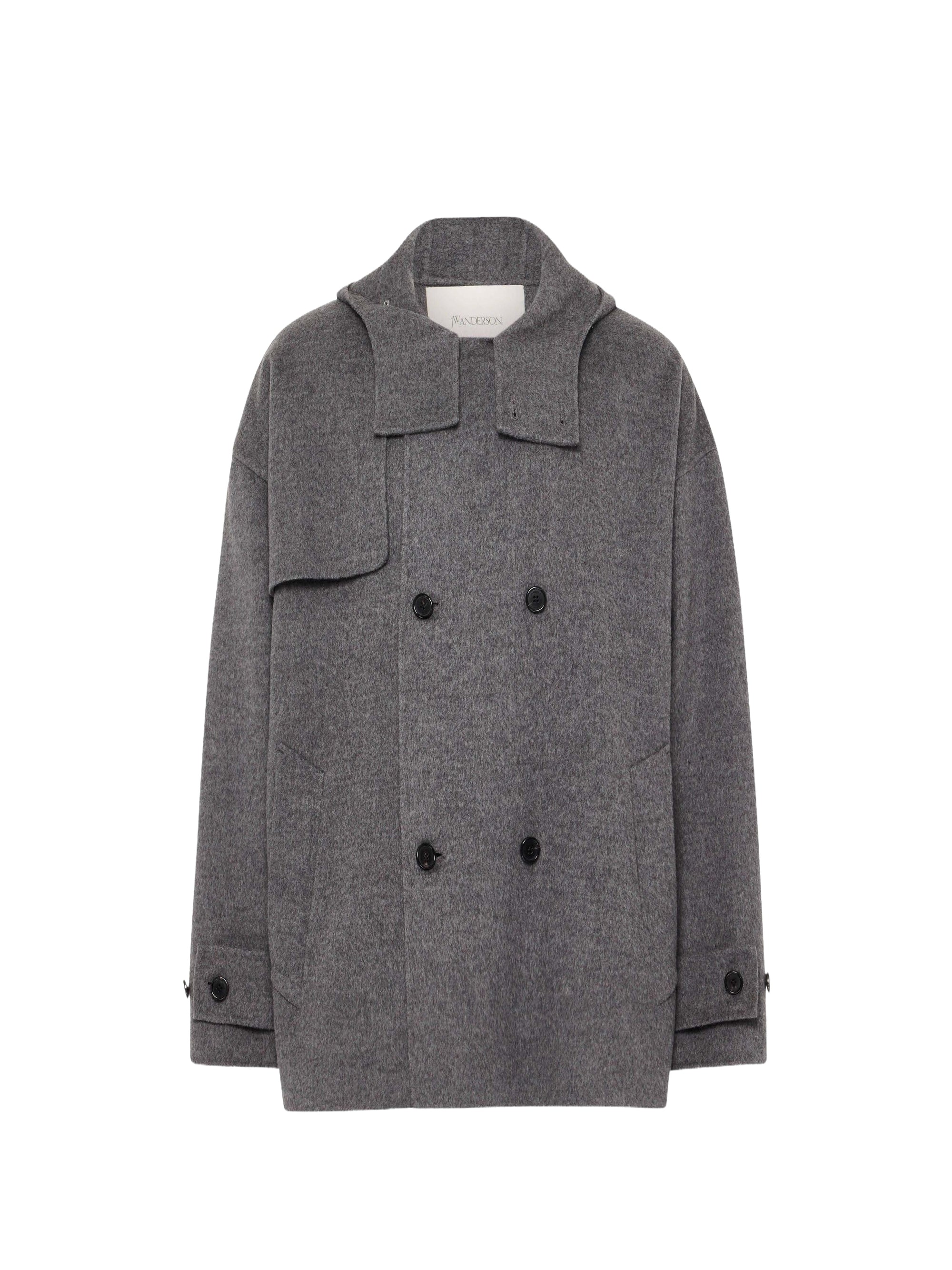 Caban oversize en laine - Charcoal Melange
