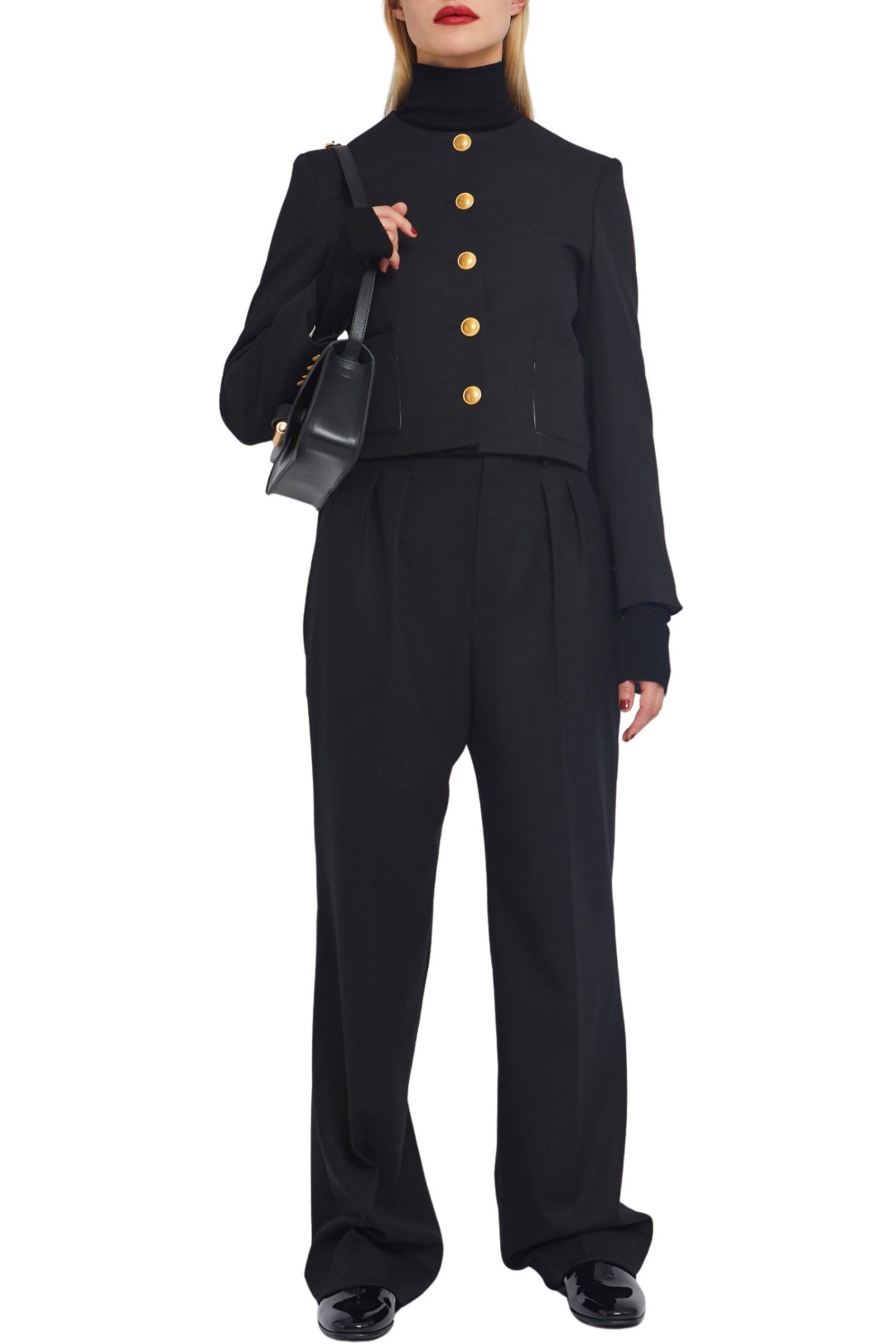 Veste Coco coupe courte en laine - Black