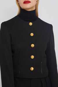 Veste Coco coupe courte en laine - Black