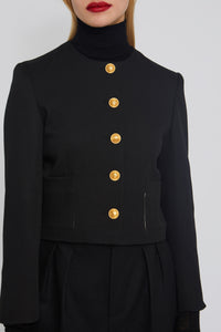 Veste Coco coupe courte en laine - Black