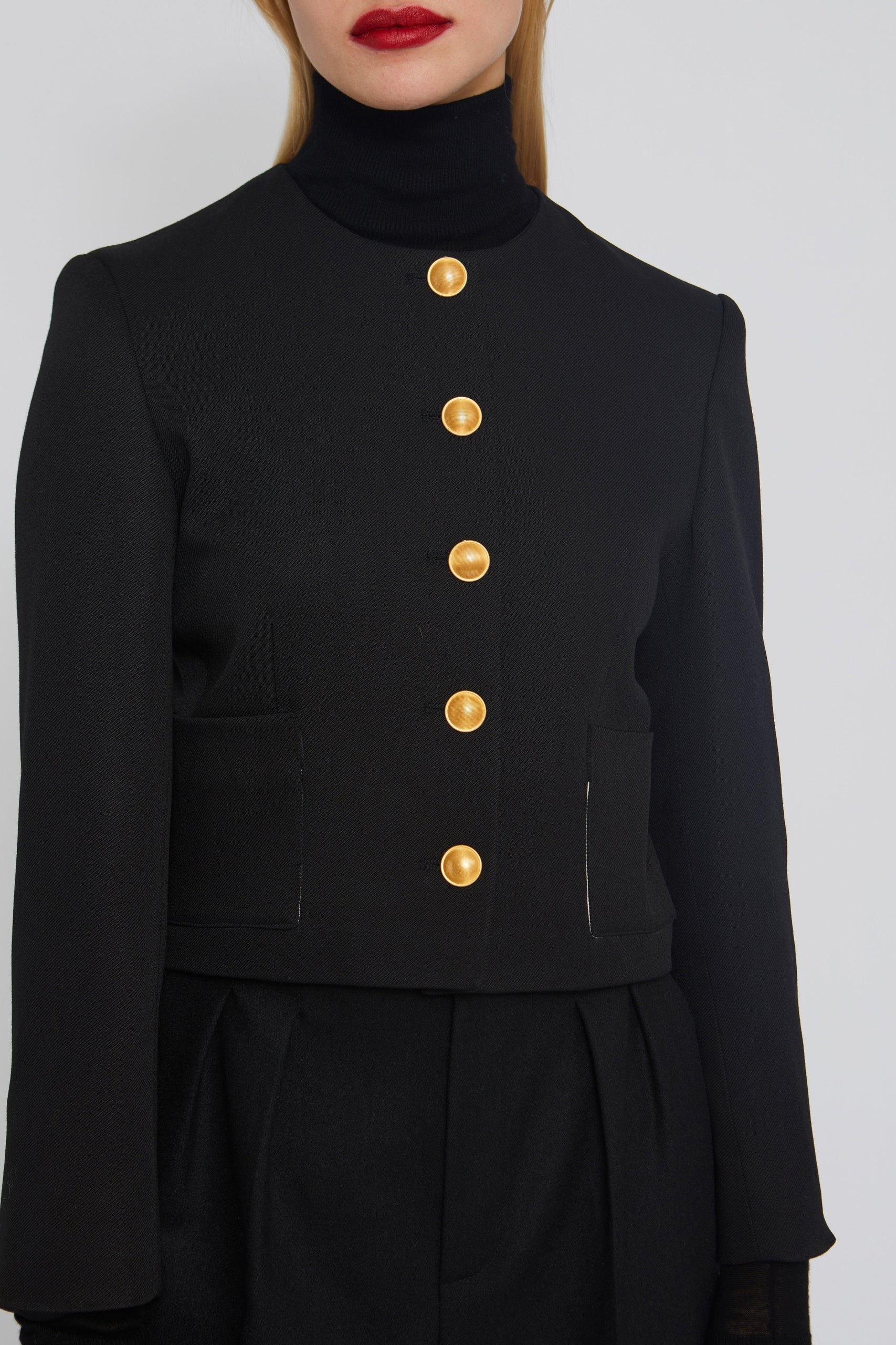 Veste Coco coupe courte en laine - Black