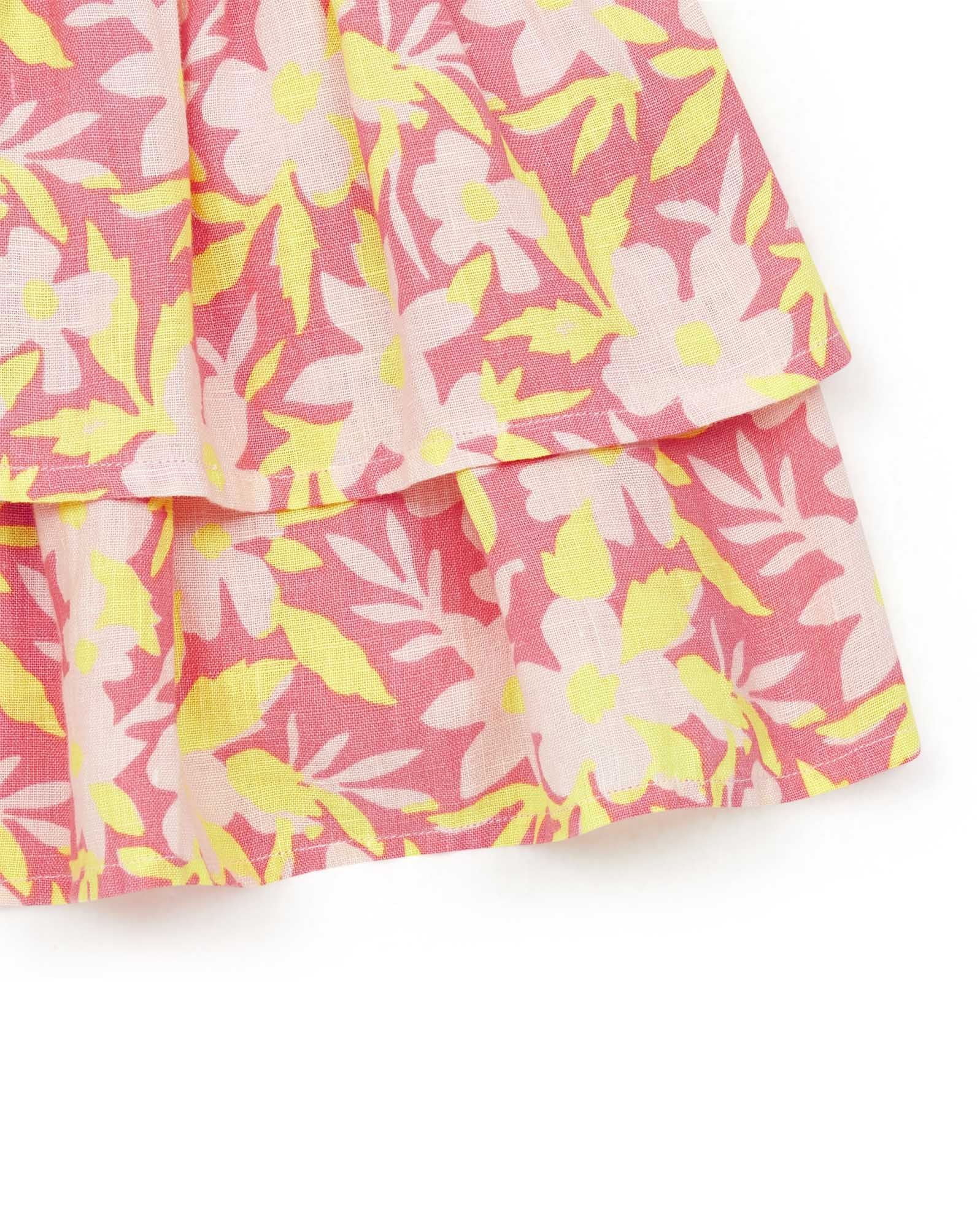 Jupe Ruches - Fleur Tamaris Rose