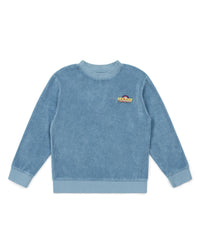 Sweatshirt en velours - Bleu Seventies