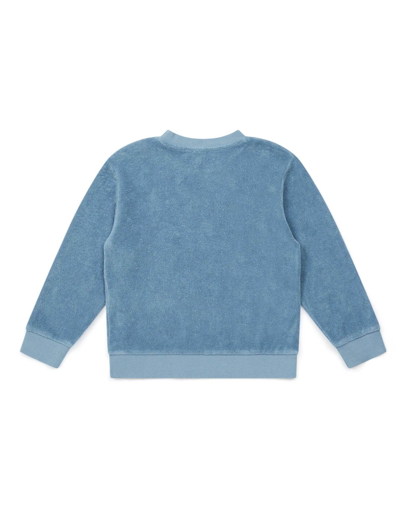 Sweatshirt en velours - Bleu Seventies
