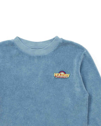 Sweatshirt en velours - Bleu Seventies