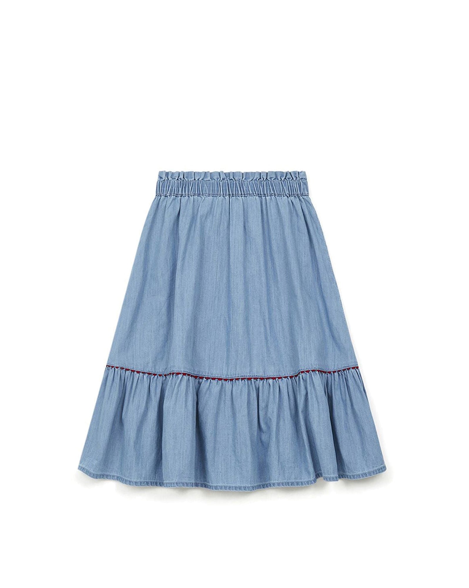 Jupe Ruches - Denim Clair