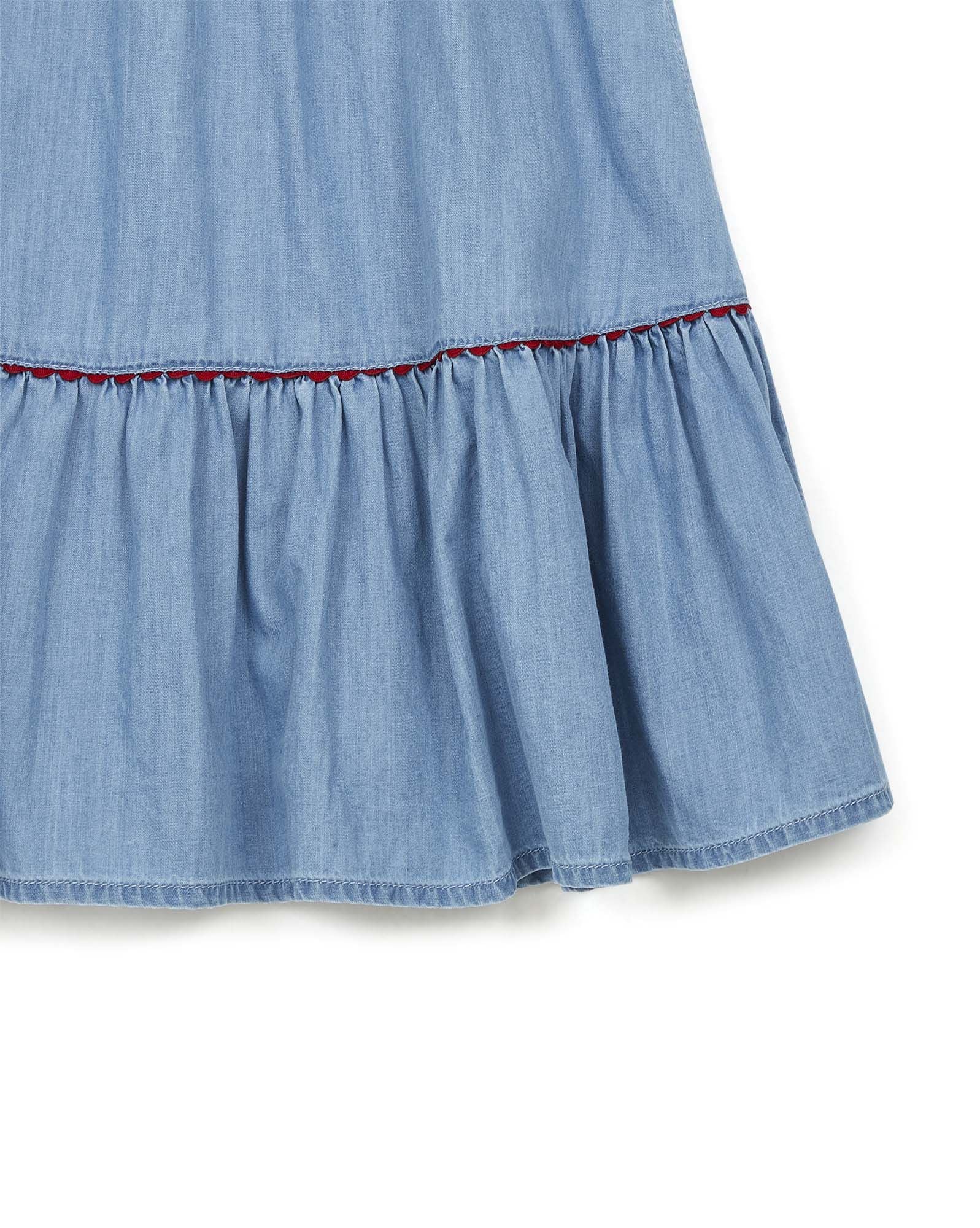 Jupe Ruches - Denim Clair