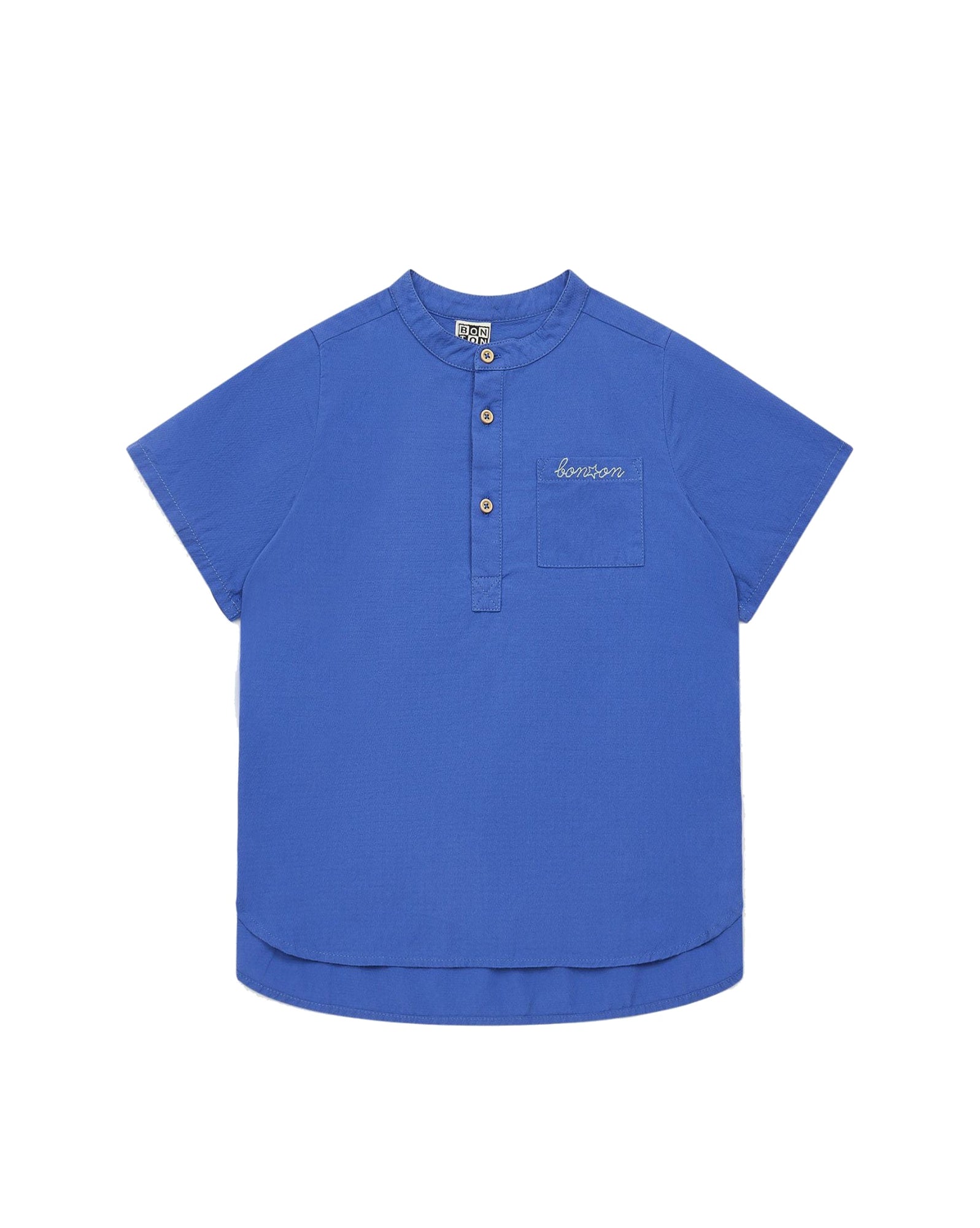 Chemise brodée signature Bonton - Bleu Des Aires