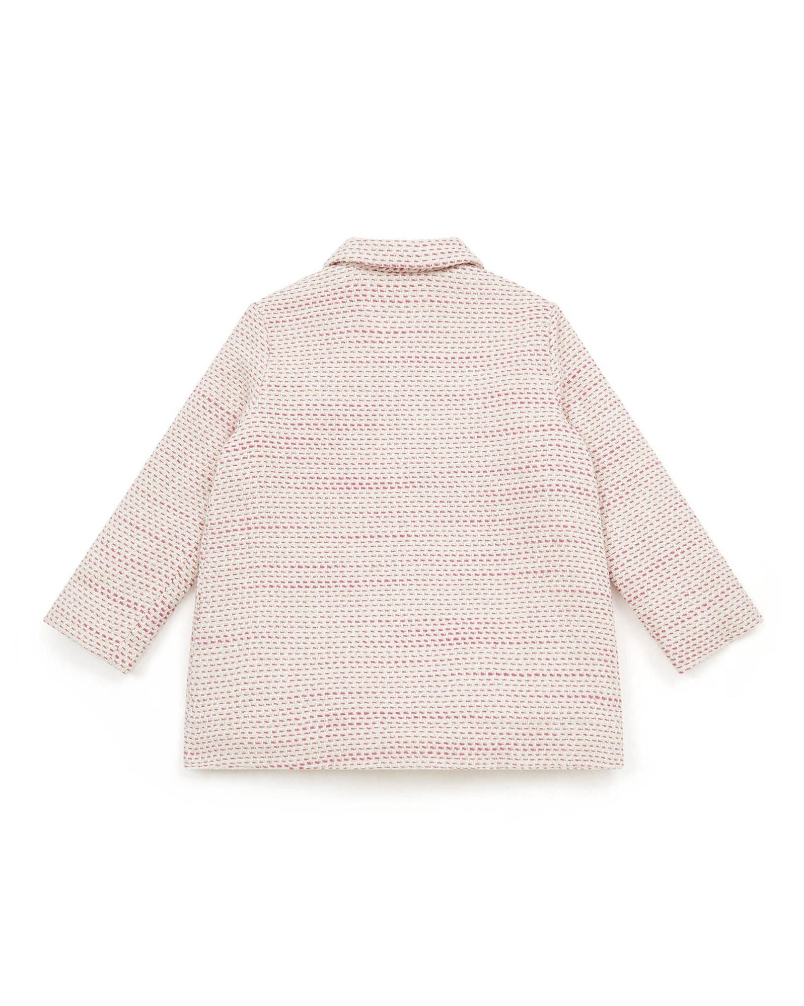 Manteau boutonné - Tweed Rose Crème