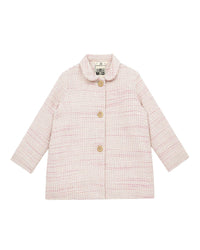 Manteau boutonné - Tweed Rose Crème
