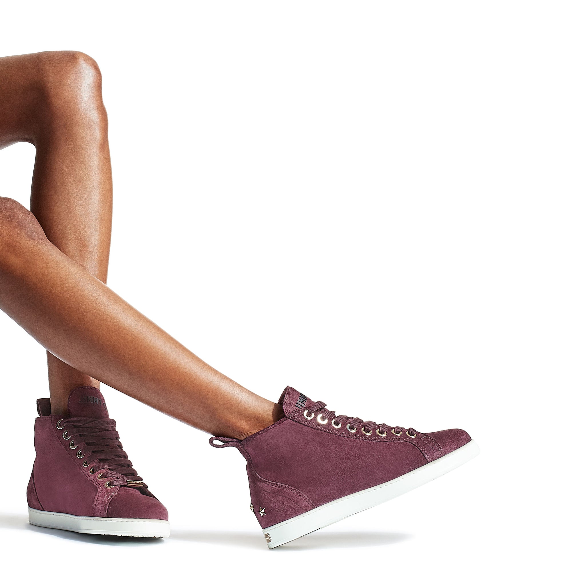 Sneakers Colt montantes en daim avec doublure shearling - Grape