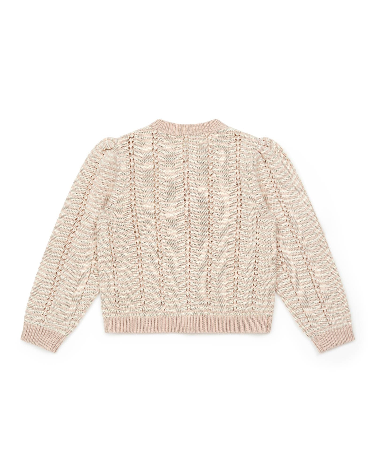 Leather-effect button cardigan - Rose Coquillage