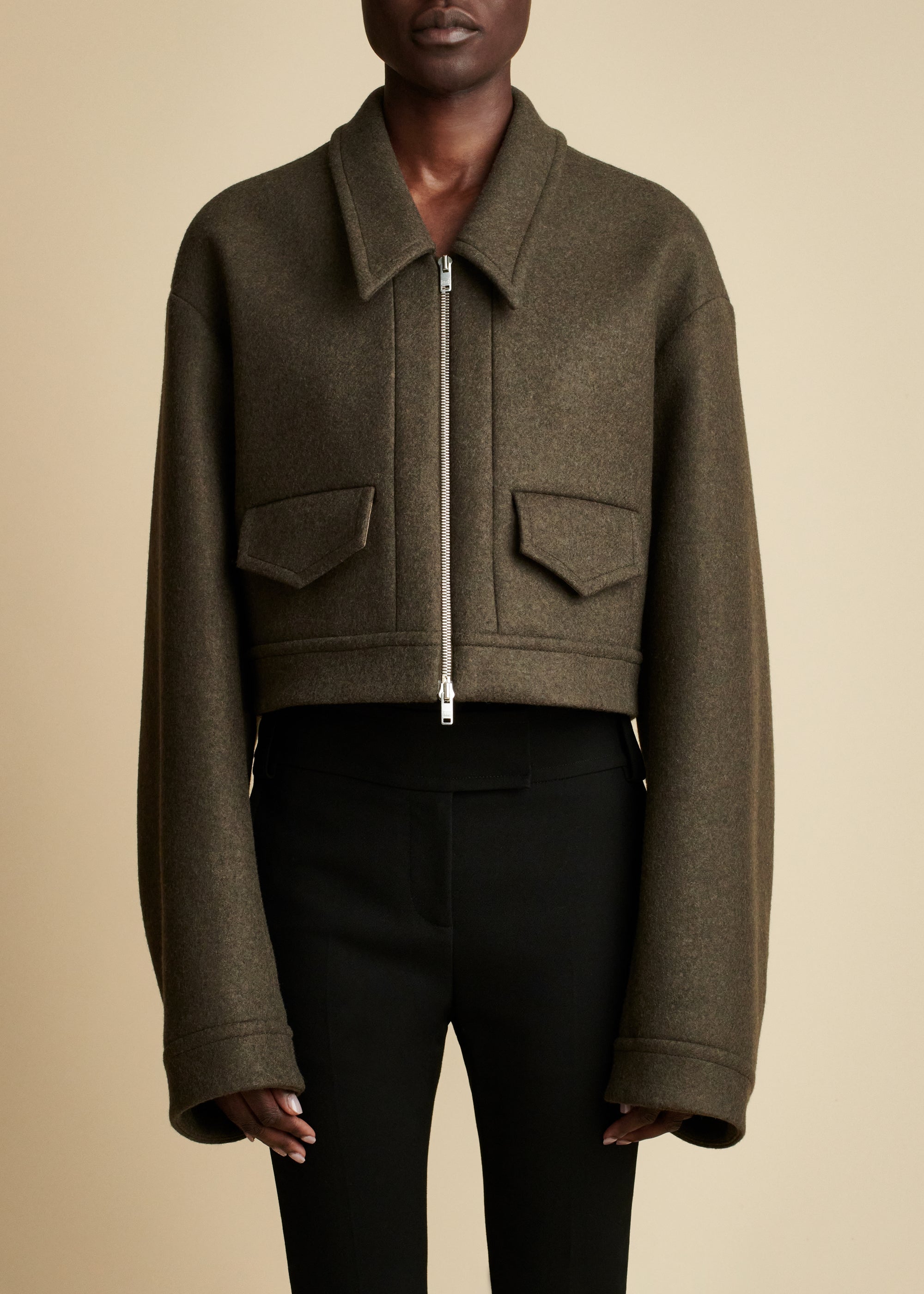 Combly jacket in wool - Army Melange