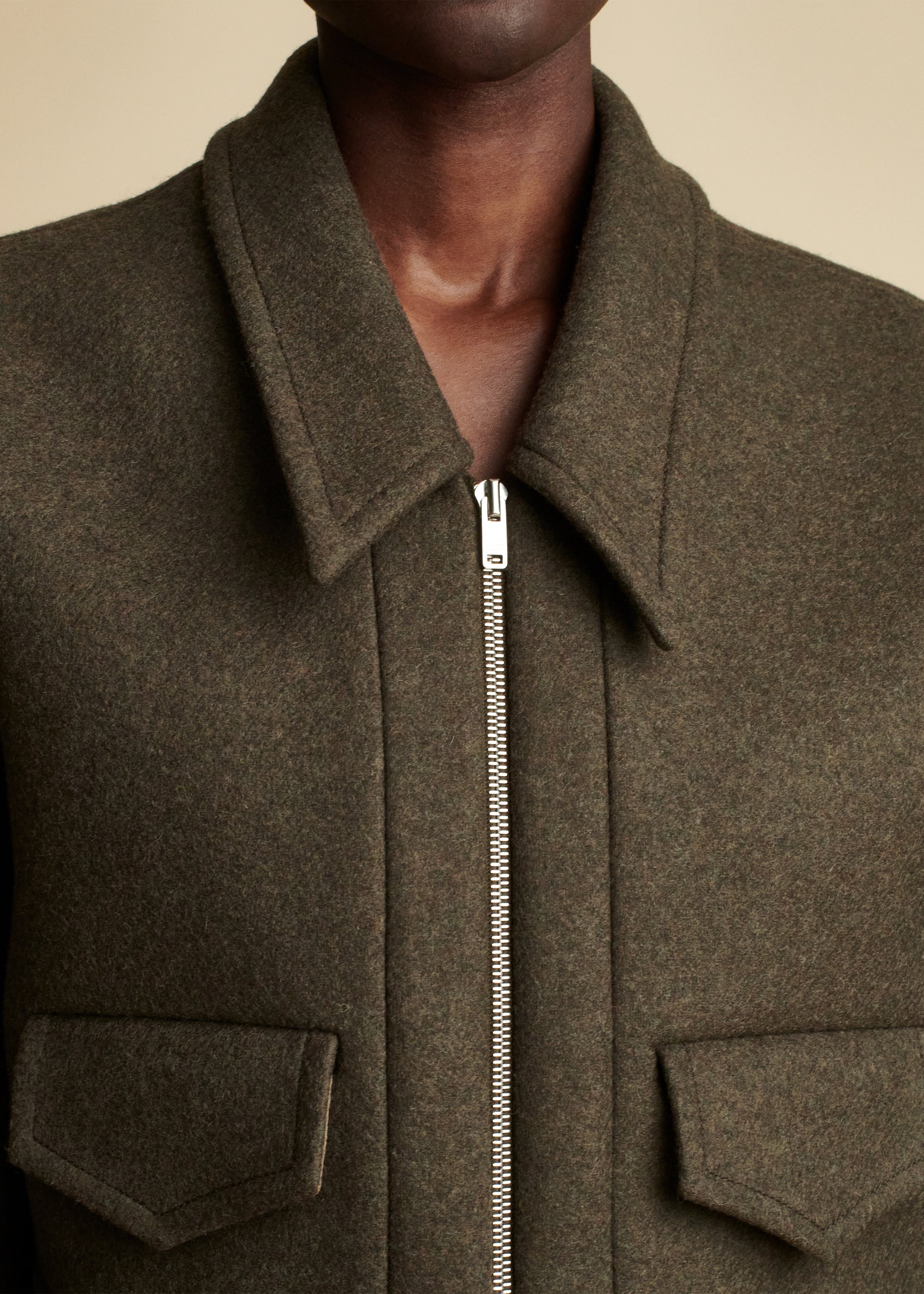 Combly jacket in wool - Army Melange