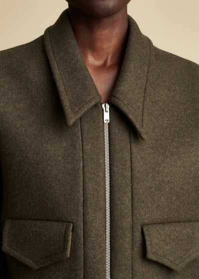 Combly jacket in wool - Army Melange