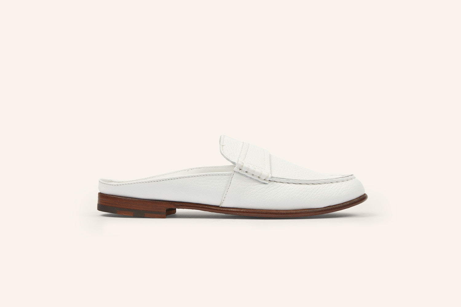 12qty NEW / Mule COMO CERF CUIR FLEX - Blanc