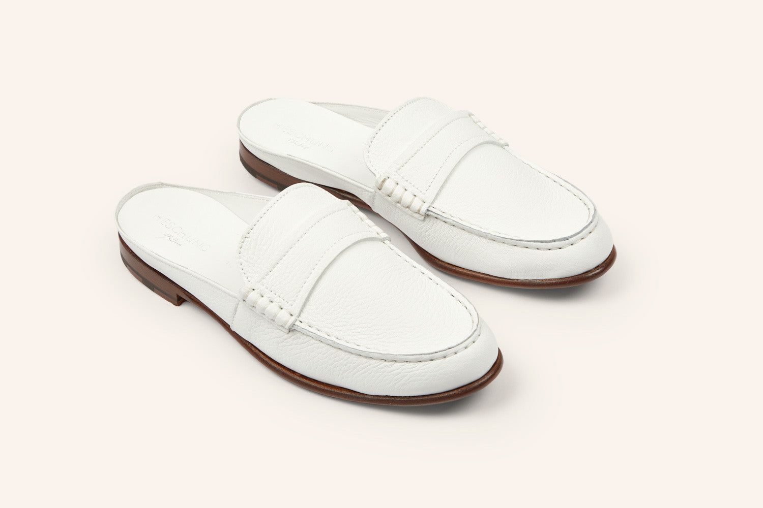 56qty NEW / Mule COMO FE CERF CUIR FLEX - Blanc