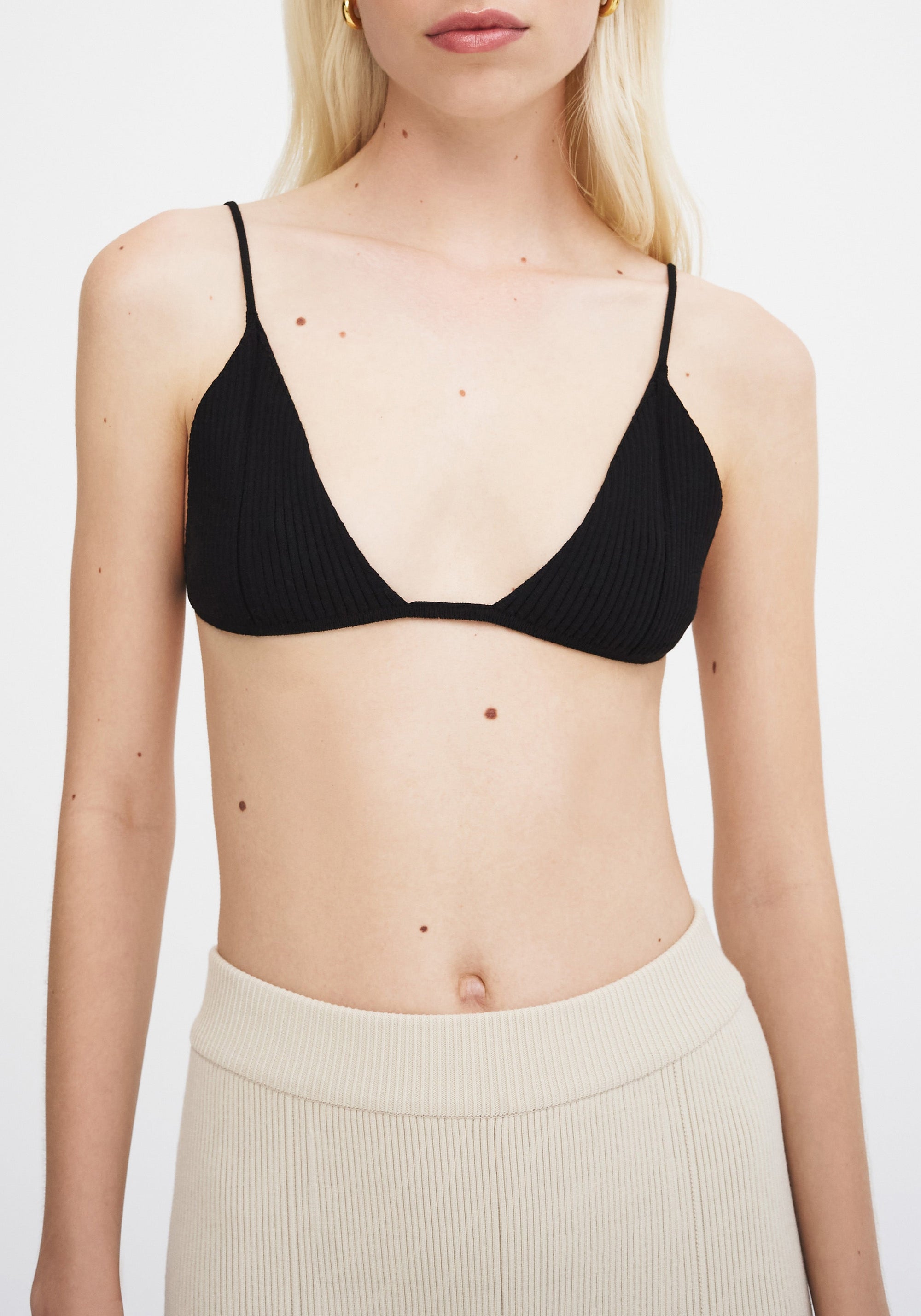 Brassière Compass côtelée - Black
