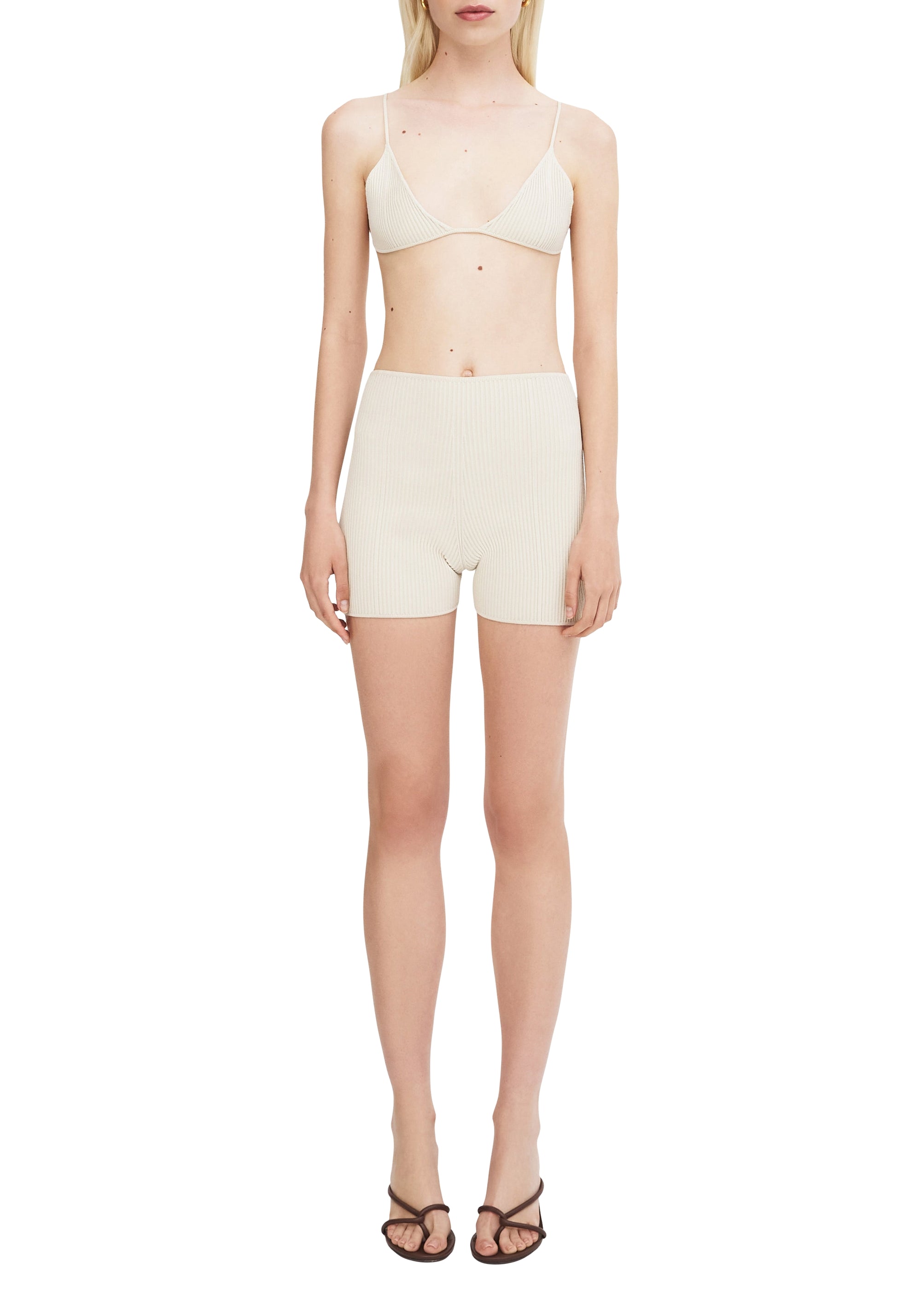 Brassière Compass côtelée - Cream