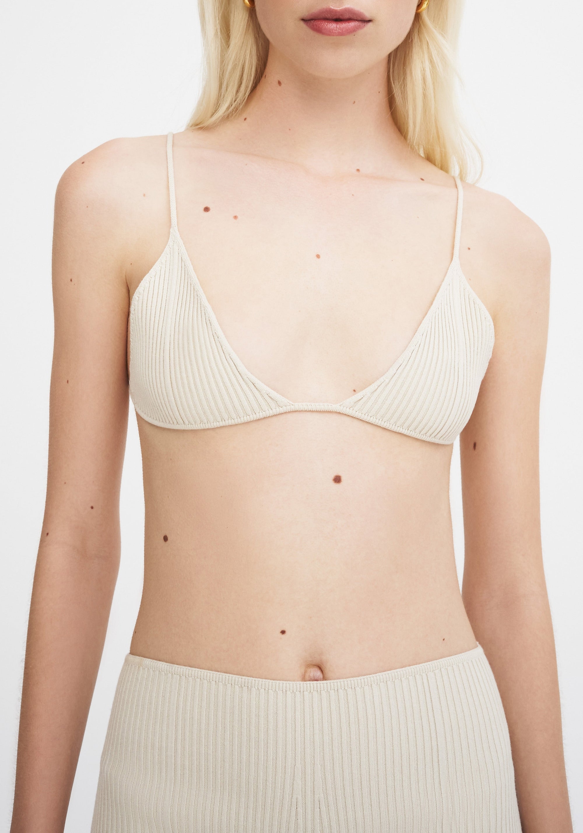 Brassière Compass côtelée - Cream