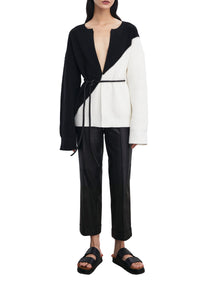 Two-tone Conch cardigan - Black