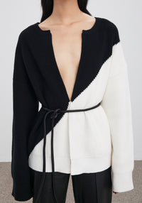 Two-tone Conch cardigan - Black