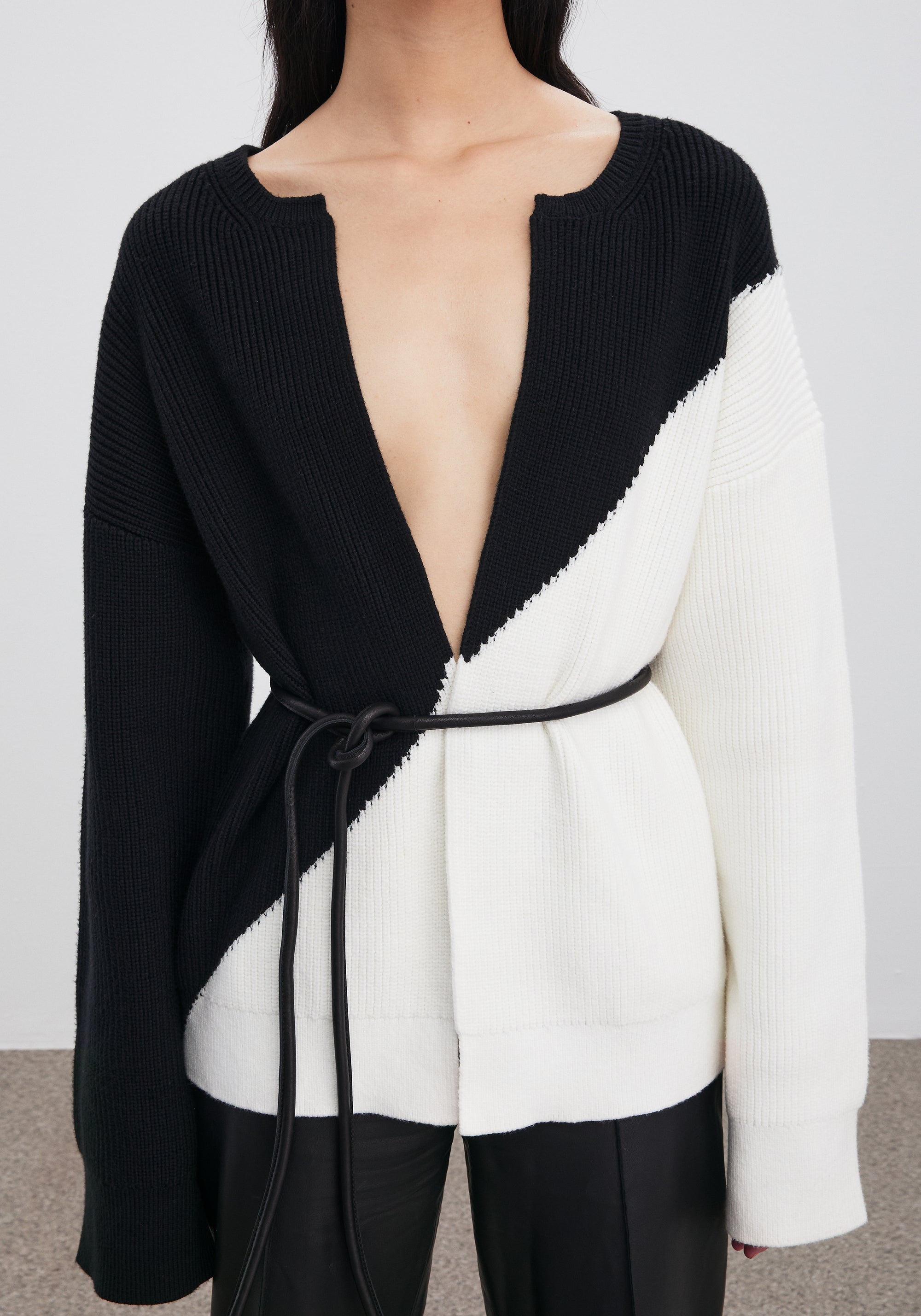 Two-tone Conch cardigan - Black