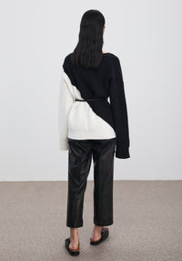 Two-tone Conch cardigan - Black