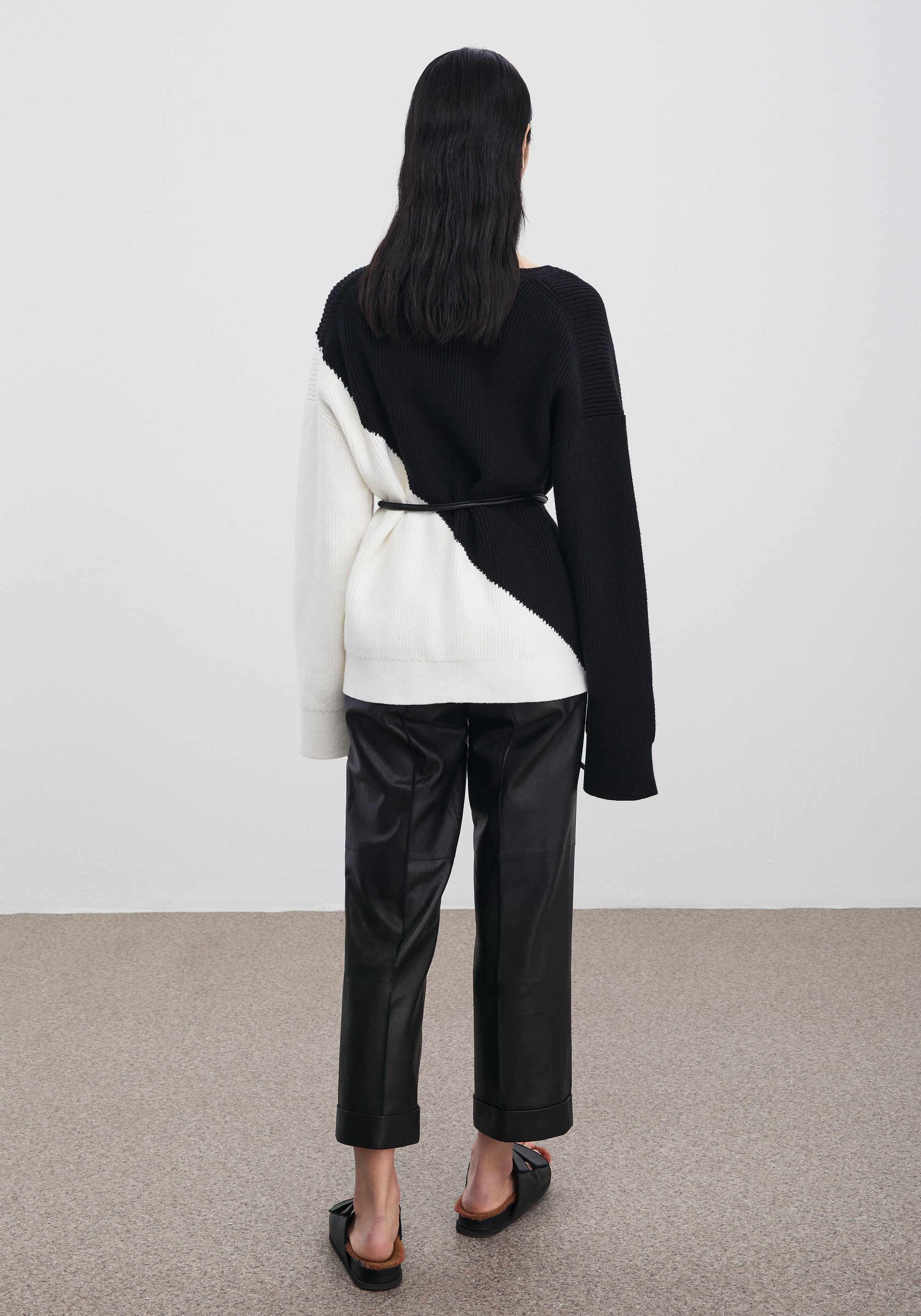 Two-tone Conch cardigan - Black