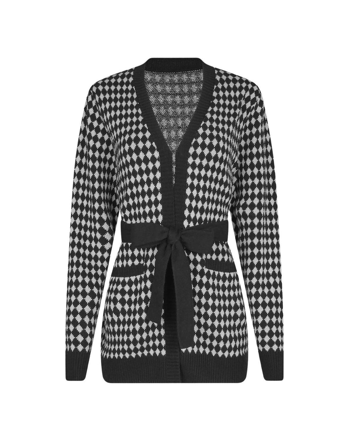 Gilet long Conga en laine - Black & White
